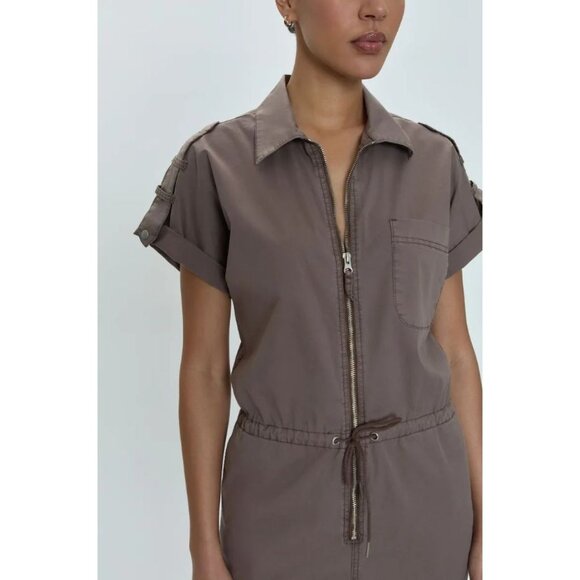 Pistola‎ Jordan Gray Short Sleeves Roll Tab Drawstring Zip-Up Jumpsuit Size XXL - Picture 2 of 11